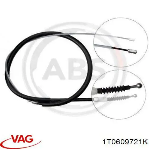 Cable de freno de mano trasero derecho/izquierdo VAG 1T0609721K precio, desde 12,61 EUR