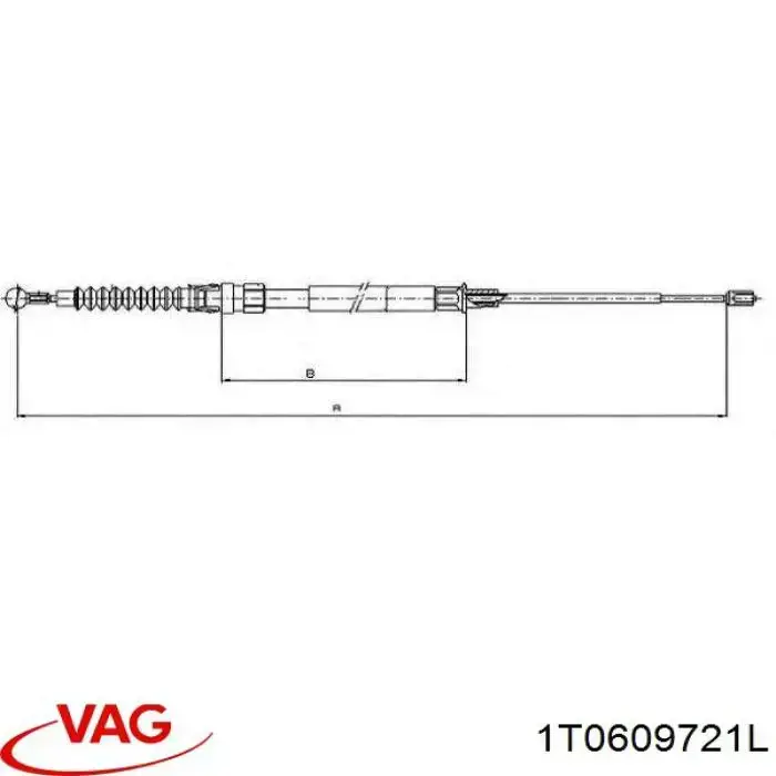 Cable de freno de mano trasero derecho/izquierdo VAG 1T0609721L precio, desde 12,61 EUR