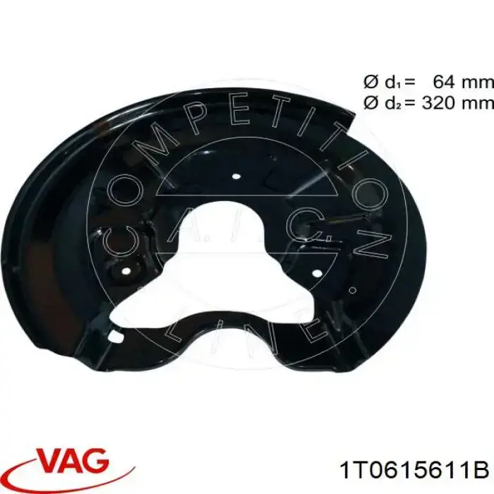 Protector de disco de freno trasero izquierdo VAG 1T0615611B precio, desde 26,18 EUR