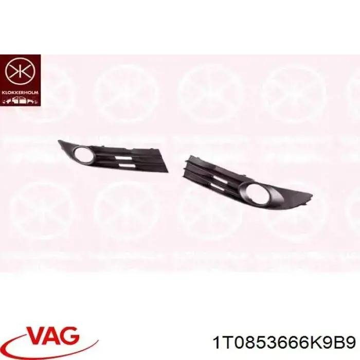 Rejilla derecha del parachoques delantero VAG 1T0853666K9B9 precio, desde 31,54 EUR