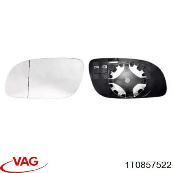 Cristal de espejo retrovisor derecho 1T0857522 VAG