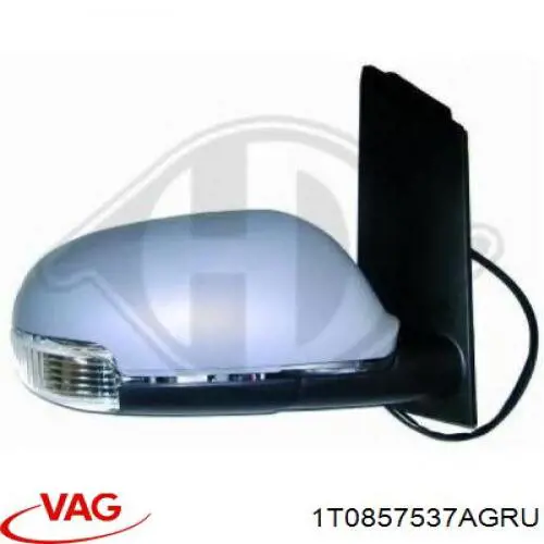 Cubierta De Espejo Retrovisor Izquierdo 1T0857537AGRU VAG