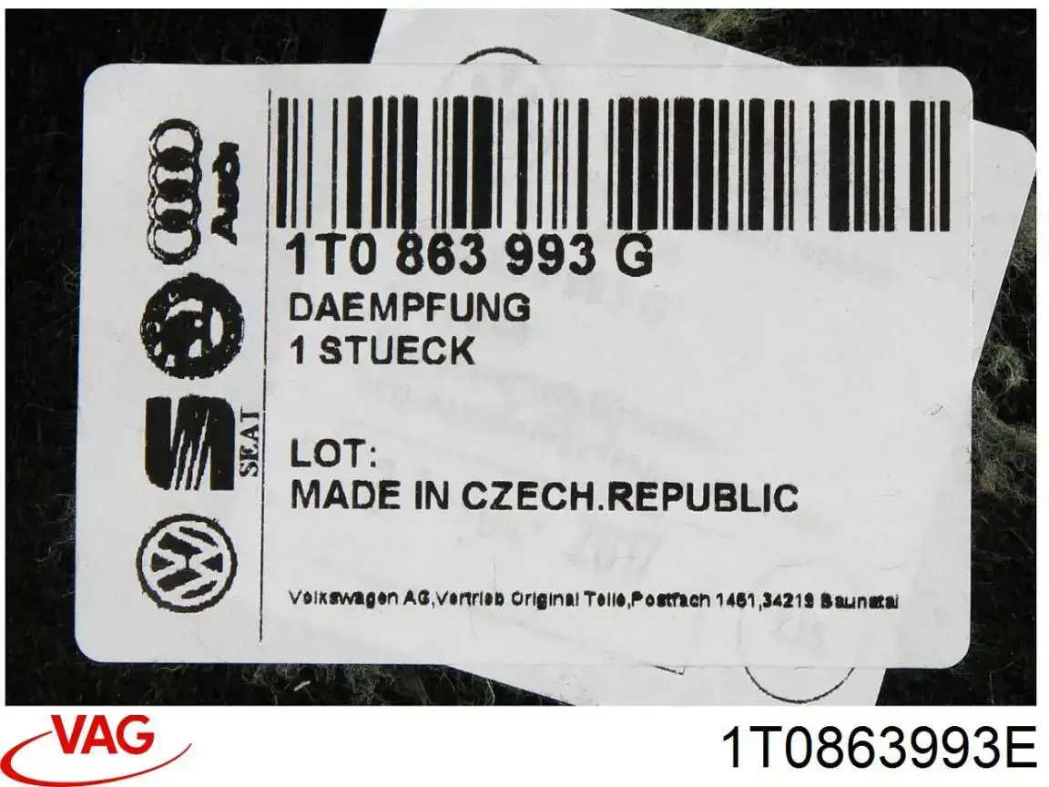 Comprar 1T0863993E VAG Aislamiento Para Campana