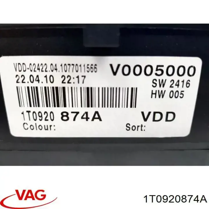 1T0920874A VAG Tablero de instrumentos