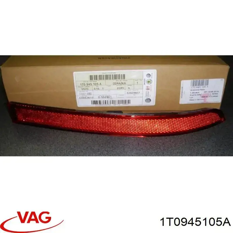 Reflector trasero izquierdo del parachoques VAG 1T0945105A precio, desde 48,45 EUR