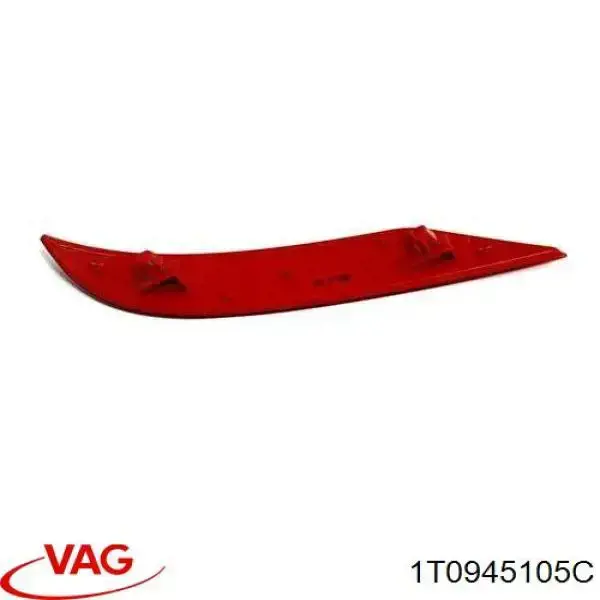 1T0945105C VAG reflector, parachoques trasero, izquierdo