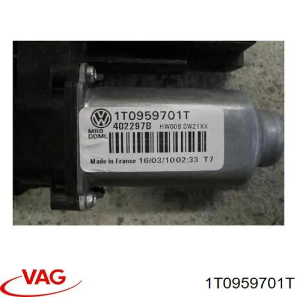 1T0959701T VAG motor eléctrico, elevalunas, puerta delantera izquierda