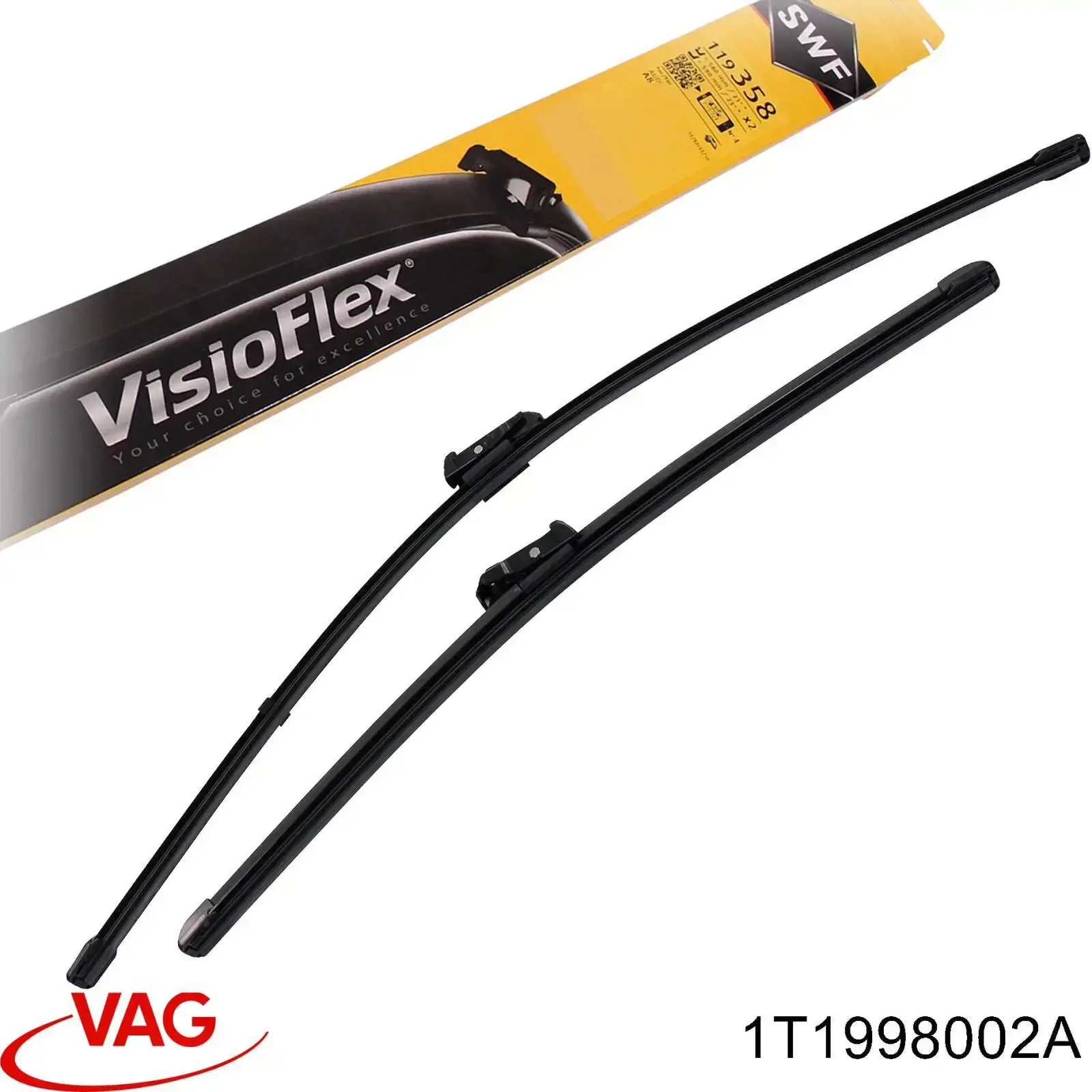 Escobillas de limpiaparabrisas delanteras VAG 1T1998002A