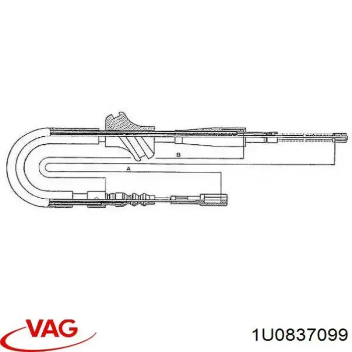 1U0837099 VAG cable de accionamiento, desbloqueo de puerta delantera