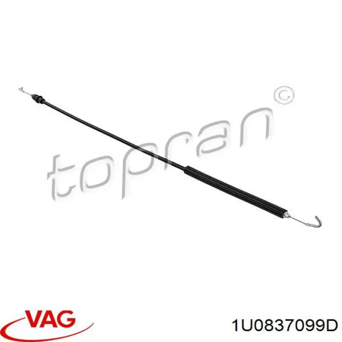 1U0837099D VAG cable de accionamiento, desbloqueo de puerta delantera