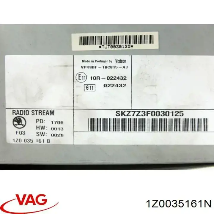 1Z0035161P VAG radio (radio am/fm)