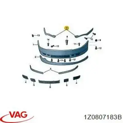 Guía del parachoques delantero izquierda VAG 1Z0807183B precio, desde 8,20 EUR