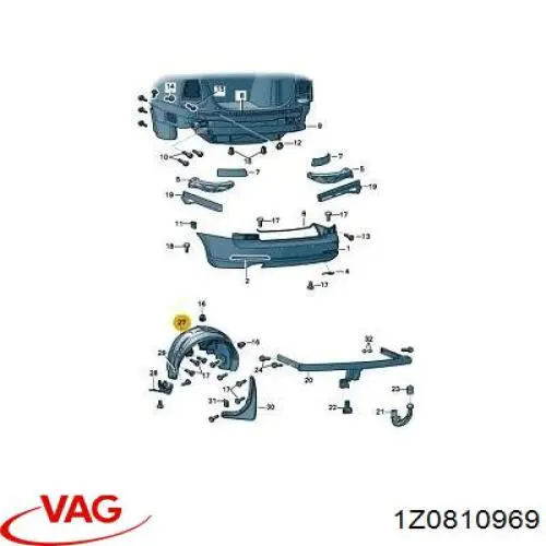 Guardabarros interior, aleta trasera, izquierdo VAG 1Z0810969 precio, desde 31,41 EUR