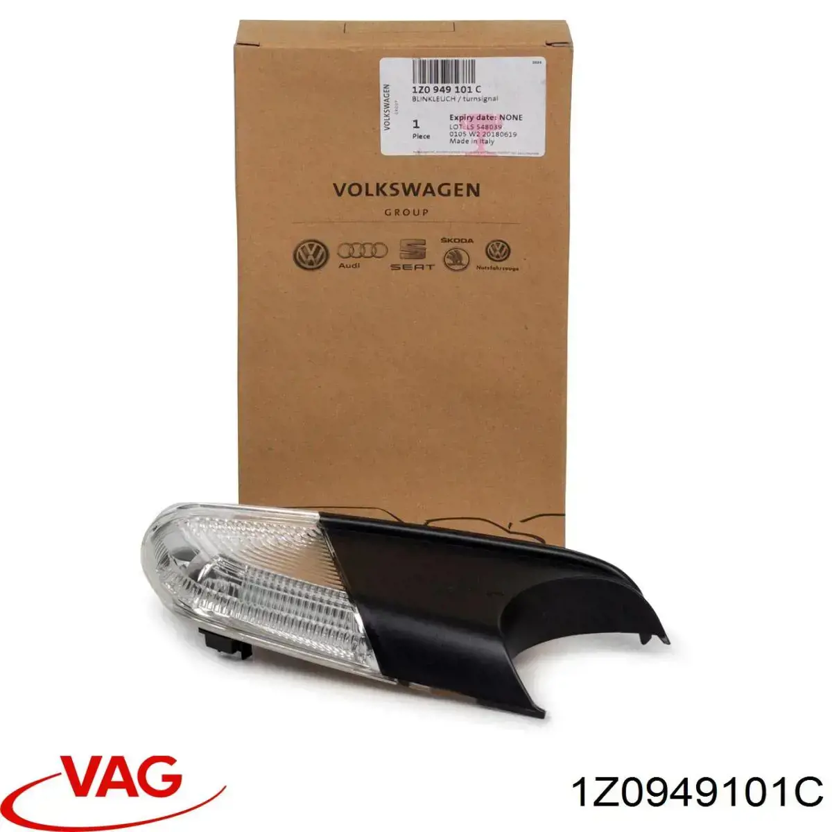 Luz intermitente de espejo retrovisor izquierdo VAG 1Z0949101C