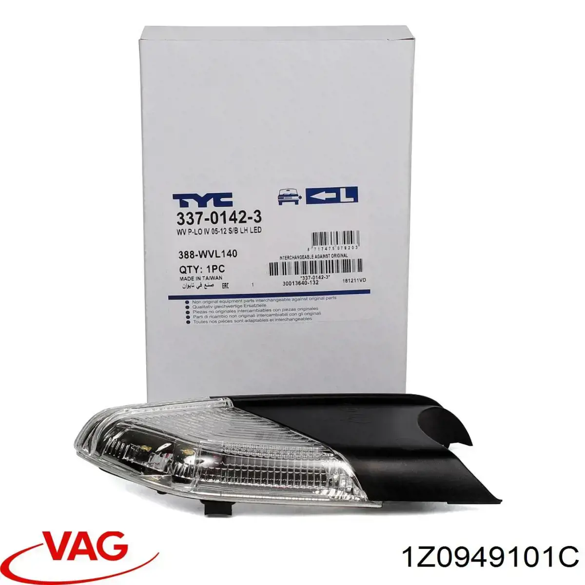 Luz intermitente de espejo retrovisor izquierdo VAG 1Z0949101C precio, desde 32,70 EUR