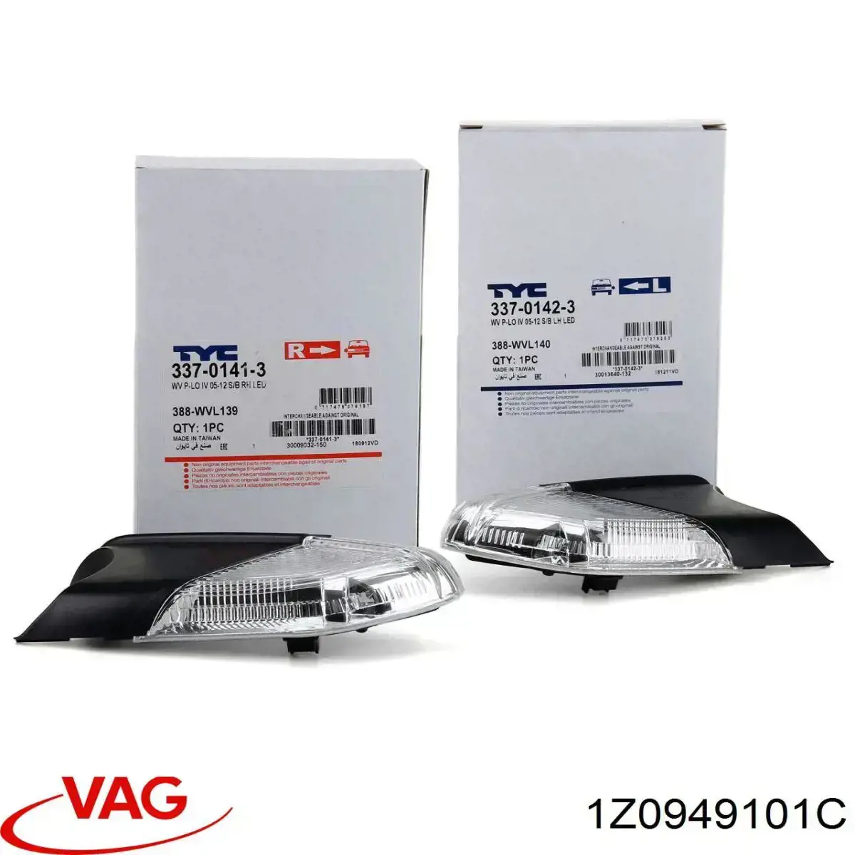 Luz intermitente de espejo retrovisor izquierdo 1Z0949101C VAG