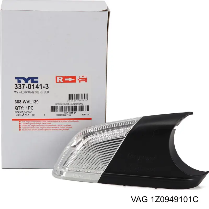 Comprar 1Z0949101C VAG Luz intermitente de espejo retrovisor izquierdo