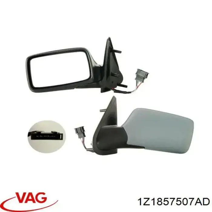 Espejo de retrovisor izquierdo 1Z1857507AD VAG