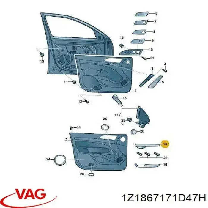 Panel de mando de elevalunas delantero izquierdo VAG 1Z1867171D47H precio, desde 69,03 EUR