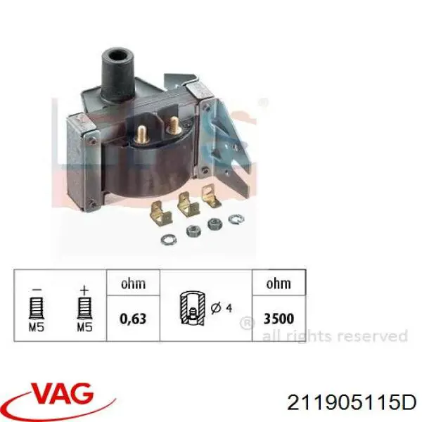 Bobina de encendido VAG 211905115D