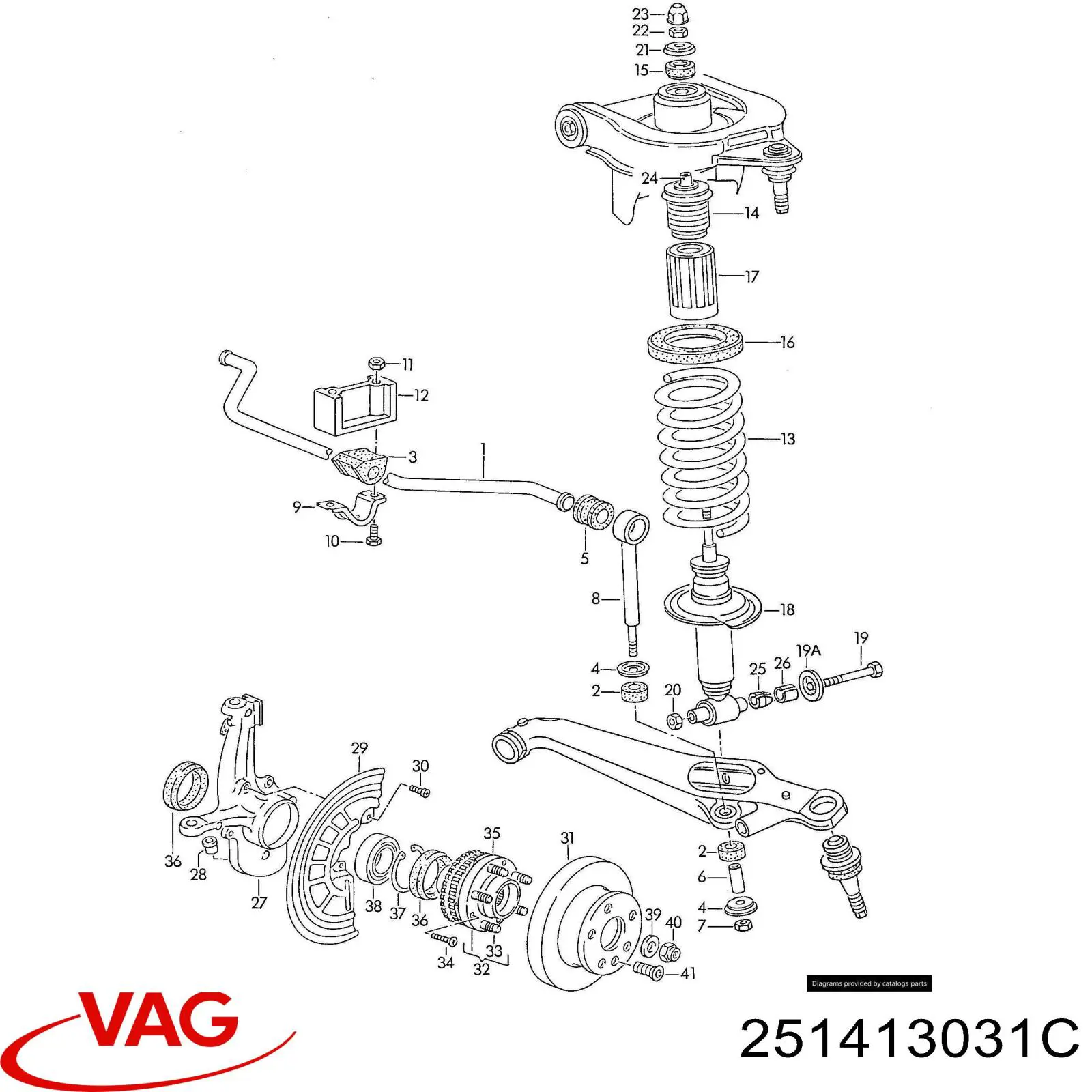 251413031C VAG amortiguador delantero