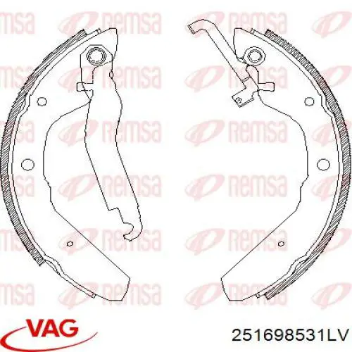 251698531LV VAG zapatas de frenos de tambor traseras