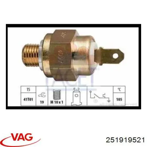 251919521 VAG Sensor temperatura refrigerante