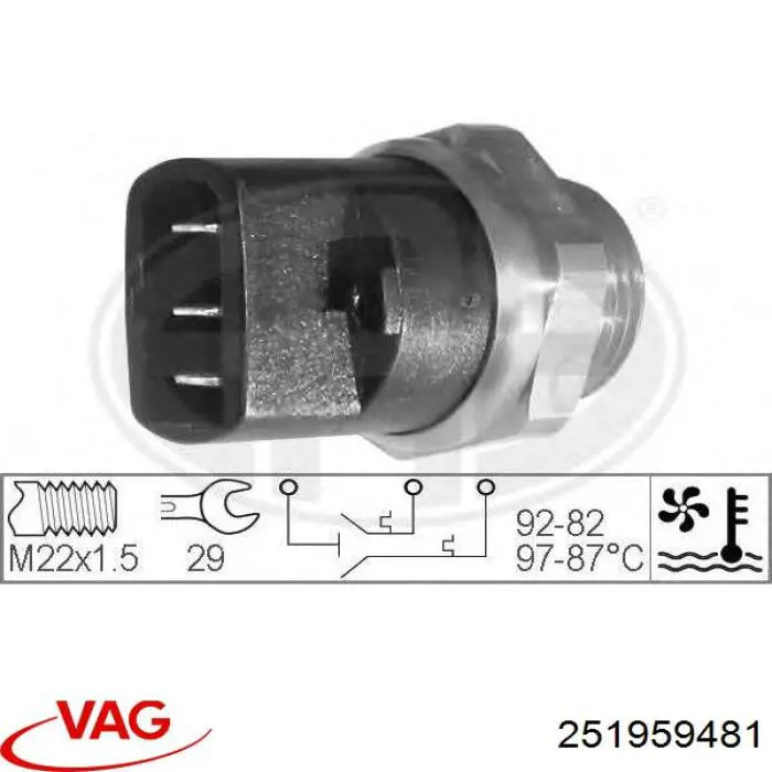 Sensor de temperatura 251959481 VAG