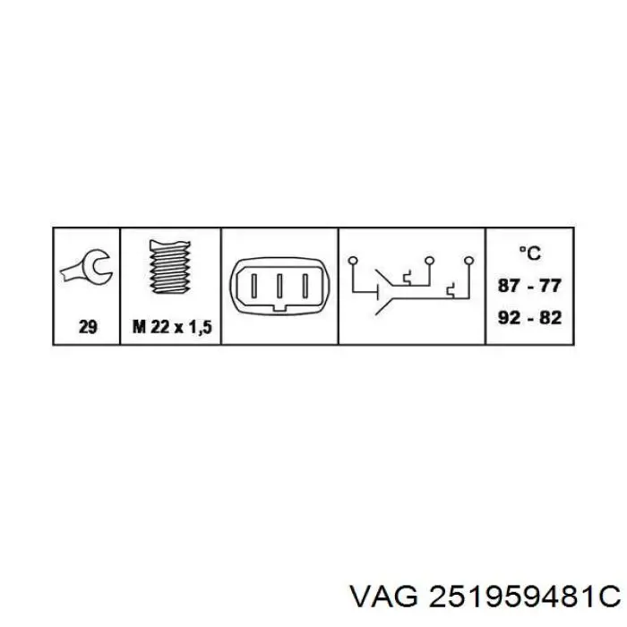 251959481C VAG sensor, temperatura del refrigerante (encendido el ventilador del radiador)