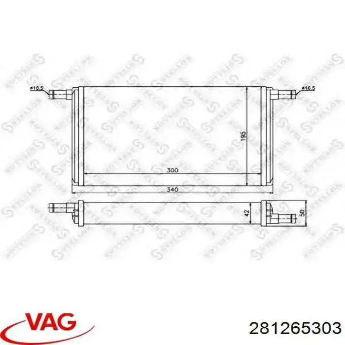 281265303 VAG radiador de calefacción