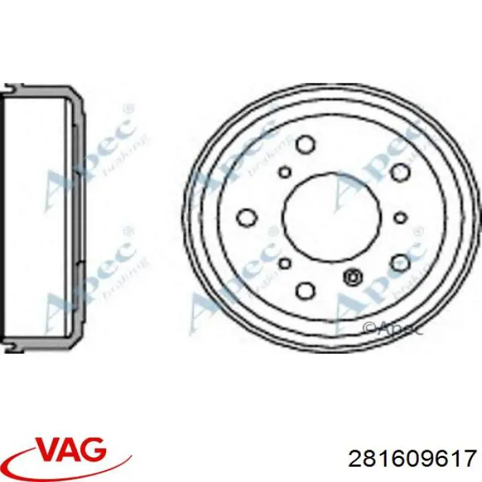 281609617 VAG freno de tambor trasero