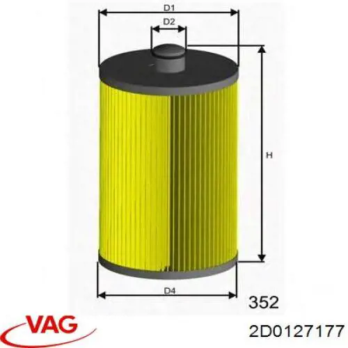 2D0127177 VAG filtro combustible