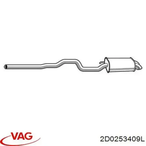 Silenciador central 2D0253409L VAG