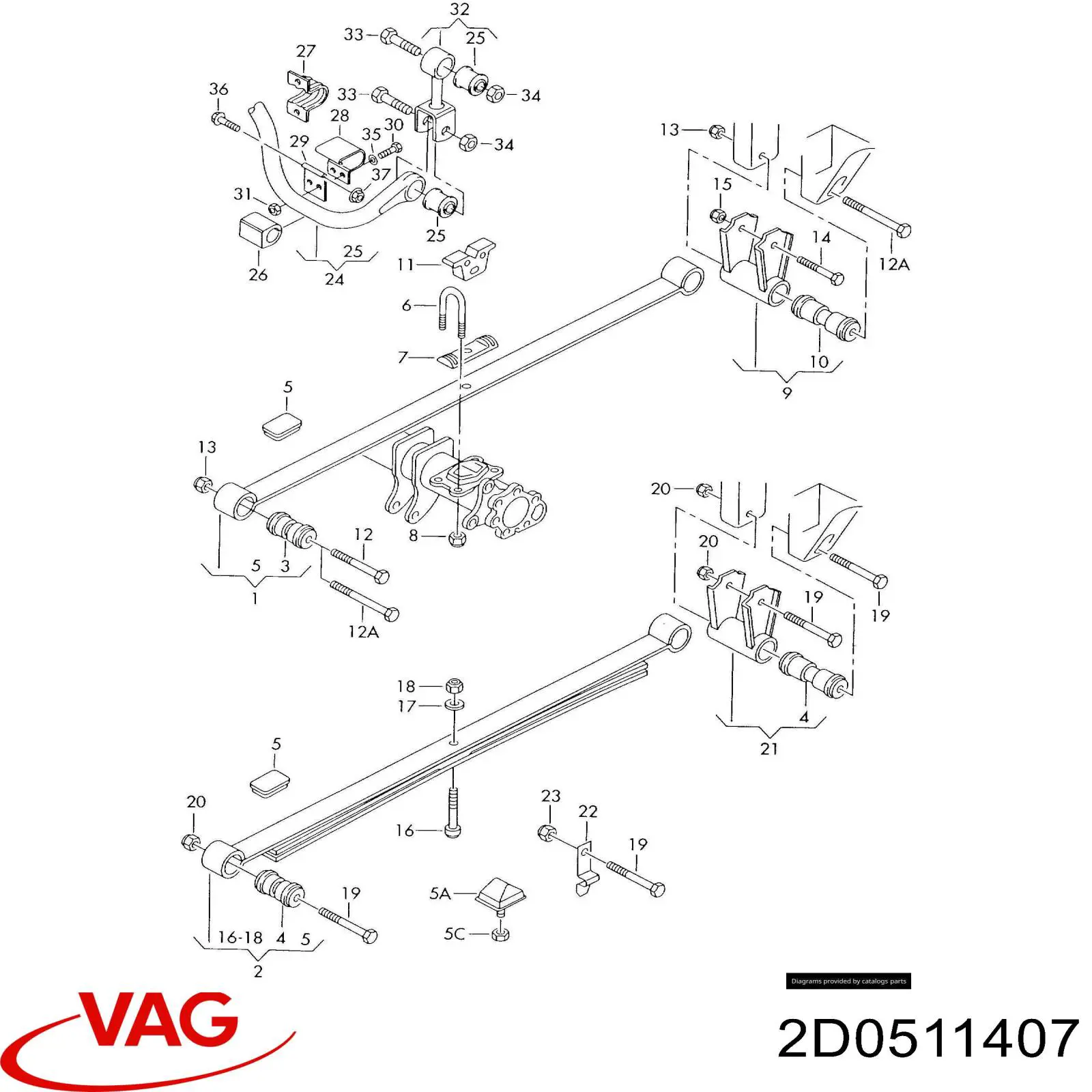 2D0511407 VAG estabilizador trasero