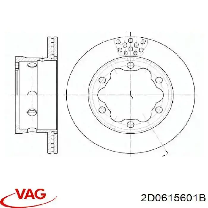 2D0615601B VAG disco de freno trasero