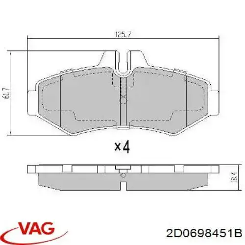 Pastillas de freno traseras VAG 2D0698451B