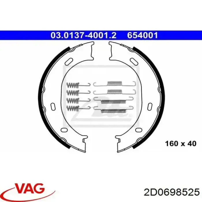 Zapatas de freno de mano VAG 2D0698525 precio, desde 29,07 EUR