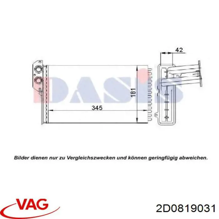 Comprar 2D0819031 VAG Radiador calefacción