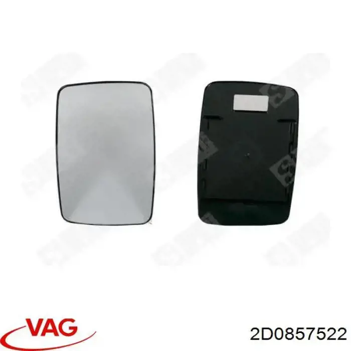 2D0857522 VAG cristal de espejo retrovisor exterior derecho