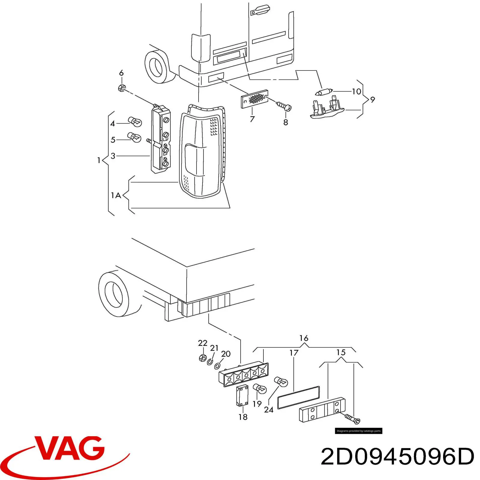Piloto trasero derecho VAG 2D0945096D precio, desde 83,74 EUR