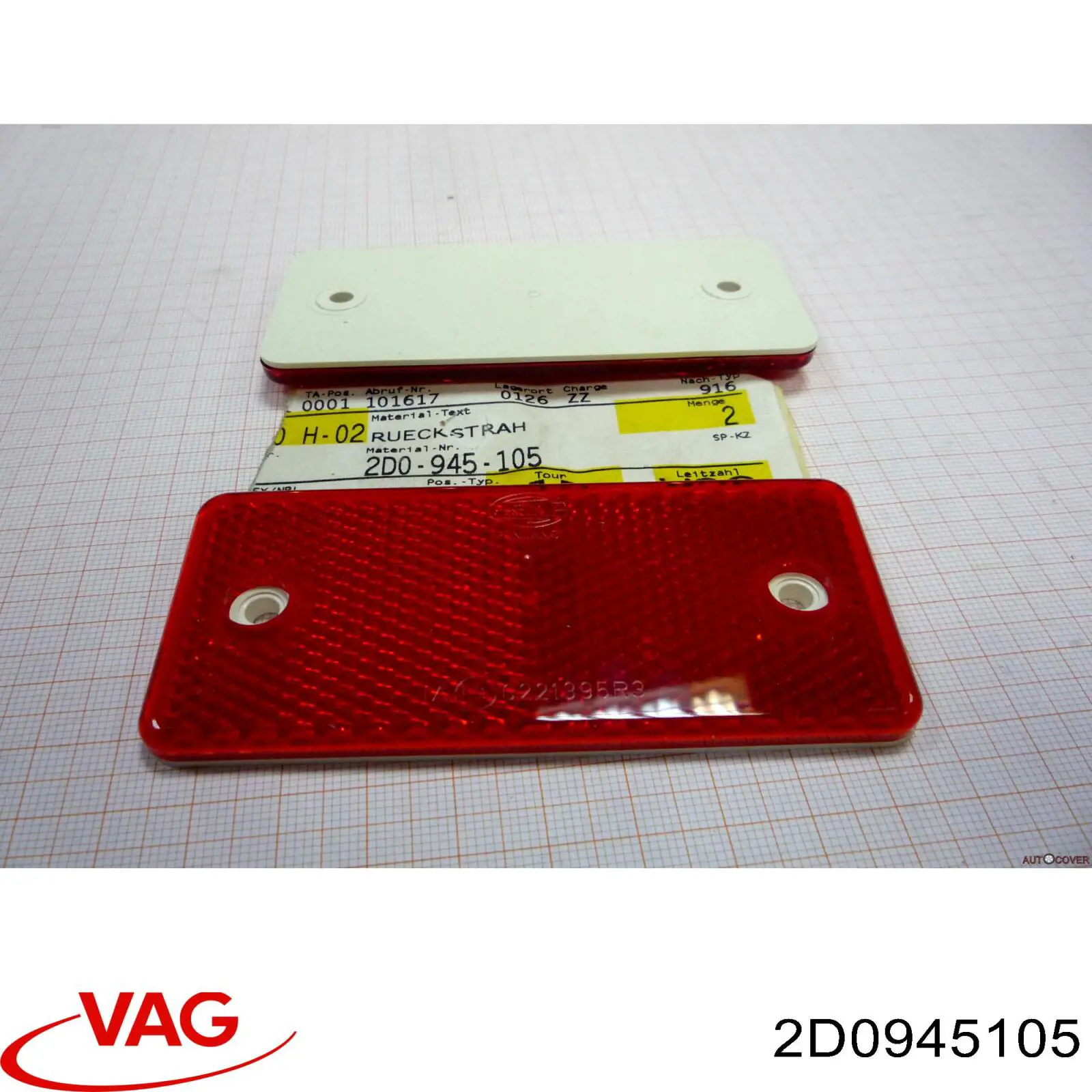 2D0945105 VAG reflector, parachoques trasero