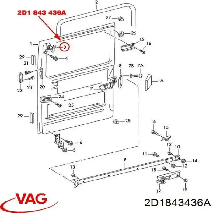 Rodillo superior derecho de puerta corrediza VAG 2D1843436A precio, desde 15,21 EUR