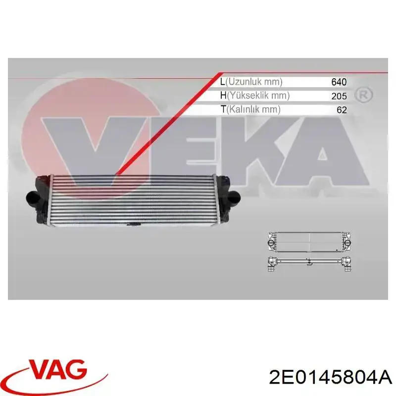 Comprar 2E0145804A VAG Turbo intercooler