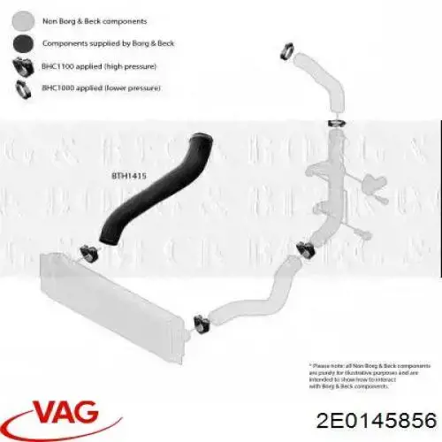 2E0145856 VAG tubo flexible de aire de sobrealimentación derecho