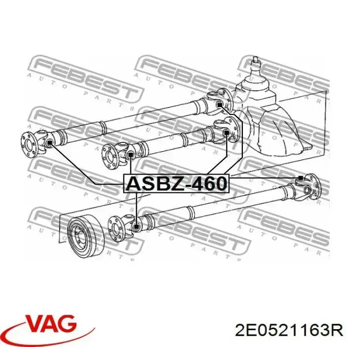 Comprar 2E0521163R VAG Árbol cardán trasero completo