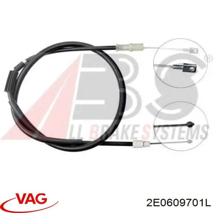 2E0609701L VAG cable de freno de mano delantero