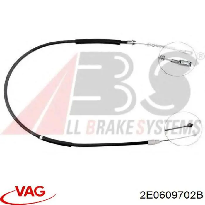 2E0609702B VAG cable de freno de mano trasero derecho/izquierdo