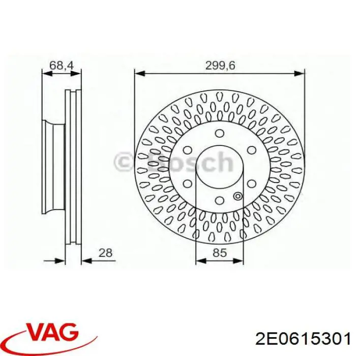 Disco de freno 2E0615301 VAG
