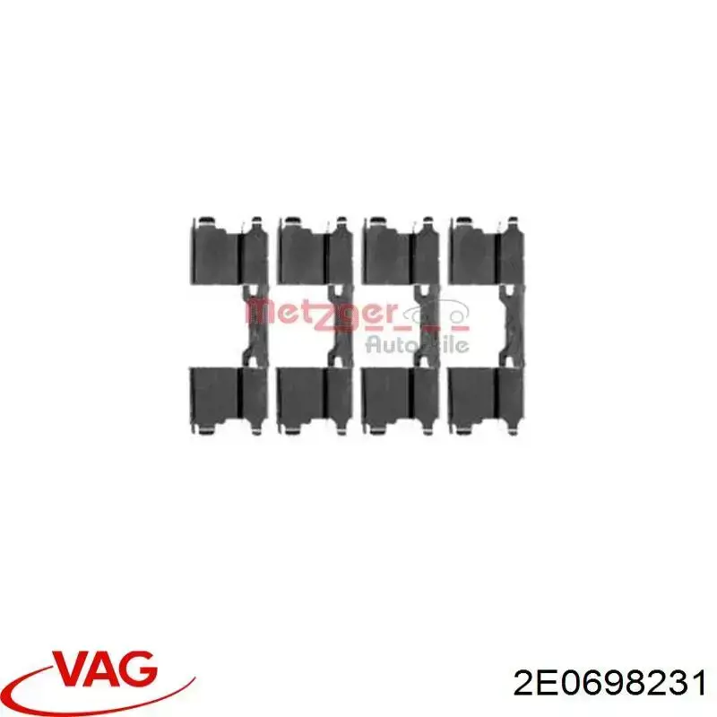 Comprar 2E0698231 VAG Juego de resortes de sujeción de pastillas de freno delanteras