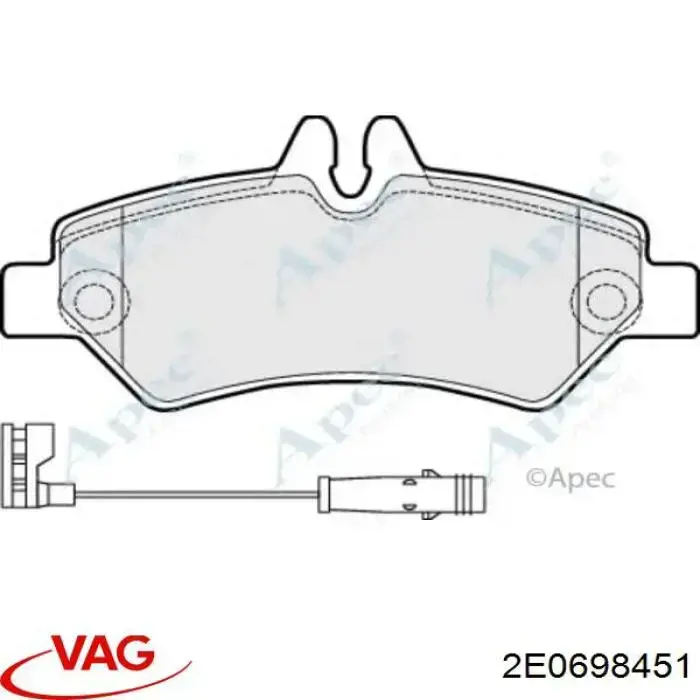 2E0698451 VAG pastillas de freno traseras